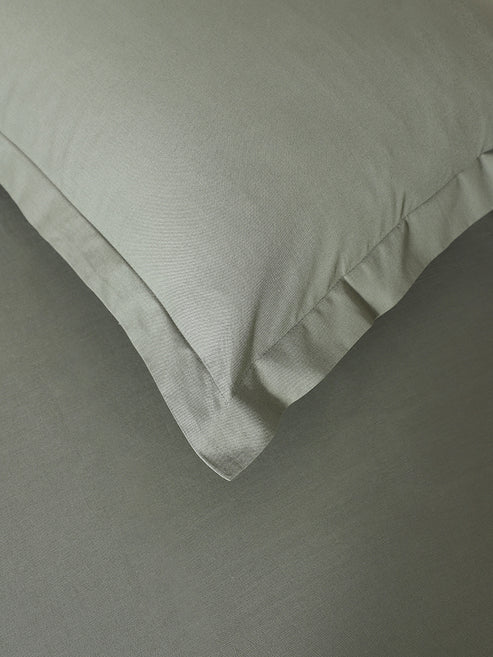 Frosty Green 100% Cotton Single Flat Bed Sheet with Pillow Cover – 140 TC