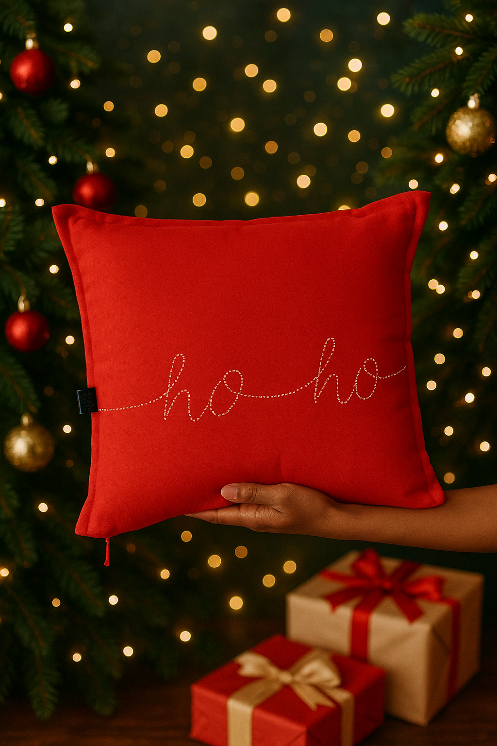 Ho Ho Holiday Cushion – Red Edition
