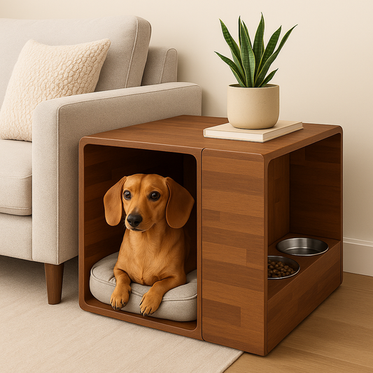 The Hush Haven – 85x90 cm Wooden Pet Side Table