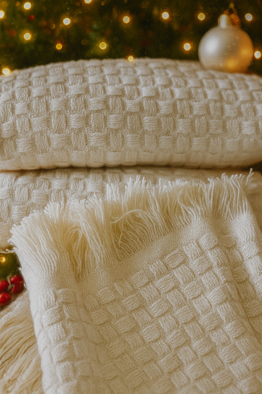 All-White Cozy Throw – Simple & Stylish