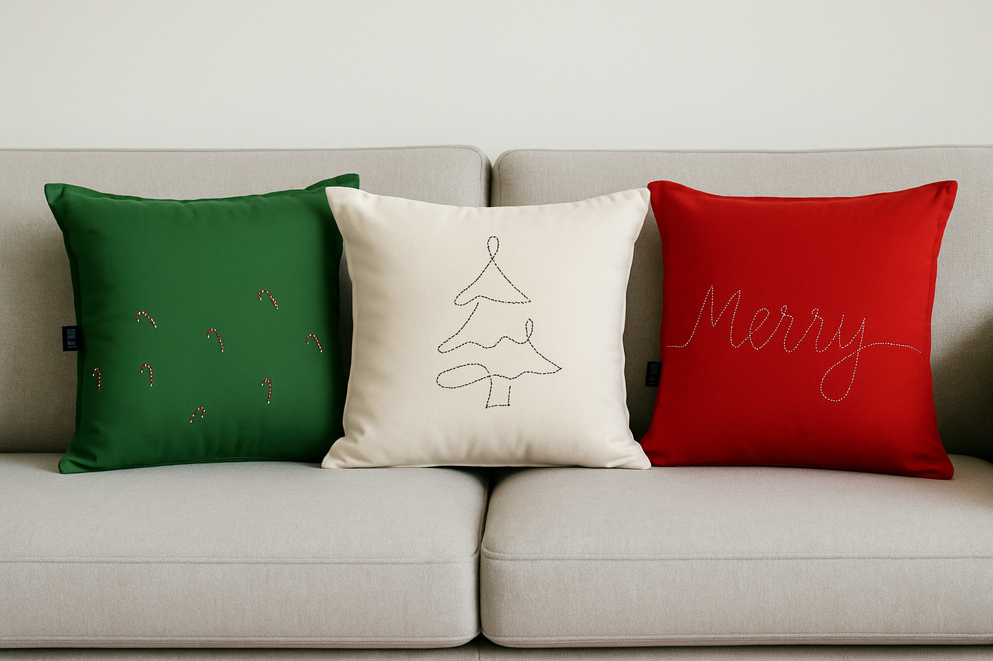 Set of 3 Christmas Cushion Covers – Festive Collection (₹1050)
