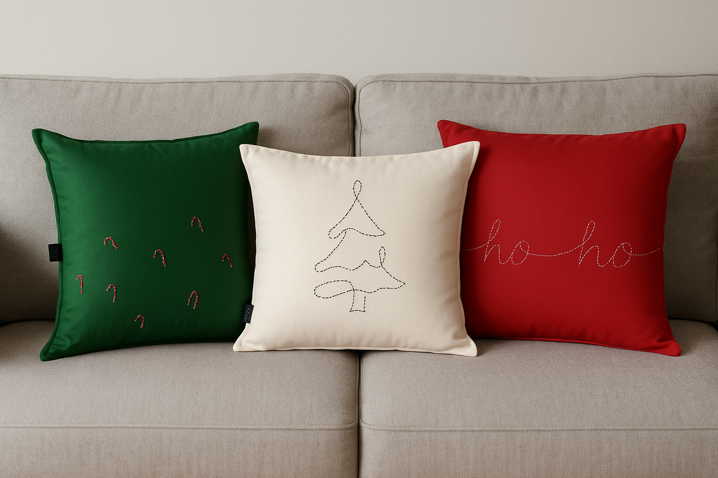 Set of 3 Christmas Cushion Covers – Festive Collection (₹1050)