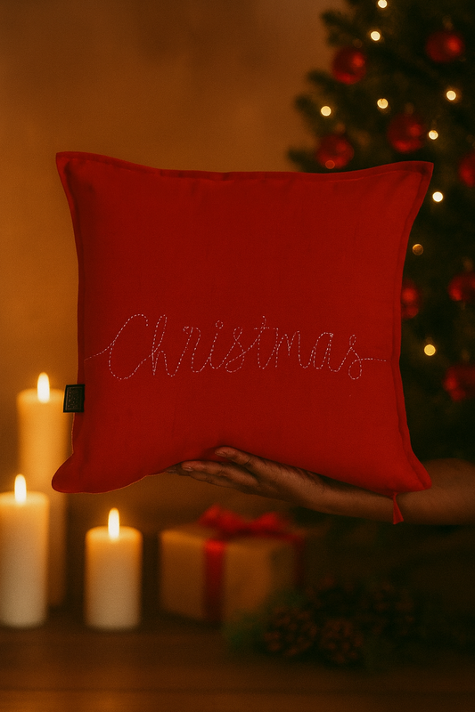 Christmas Cushion – Classic Red Elegance