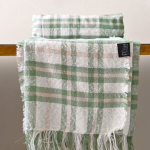 Checked Sofa Throw – Soft Green