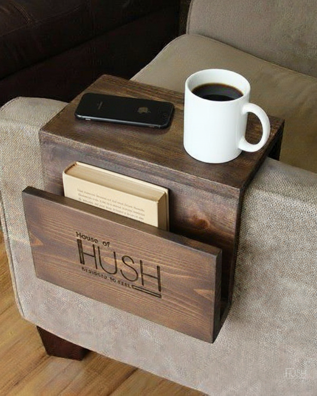 Hush Wooden Sofa Arm Table