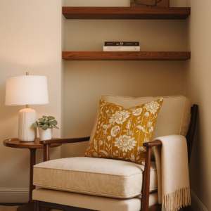 Floral Heritage Cushion Cover – 20 × 20 Inches